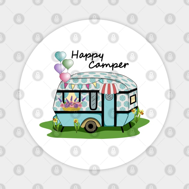 Happy Camper Magnet by Designoholic